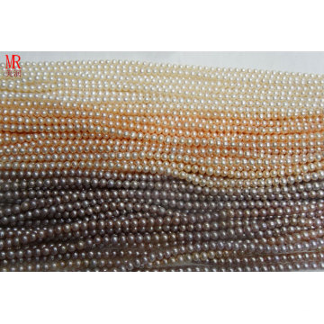 Hilo de perlas naturales redondas de 4-5mm AA Grade